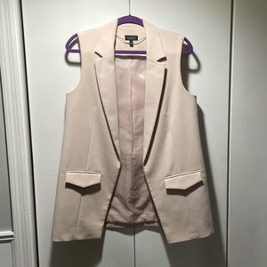 Topshop Light Pink Sleeveless Buttonless Blazer Sz 8